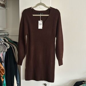 NWT MANGO Puff Sleeve Knit Dress